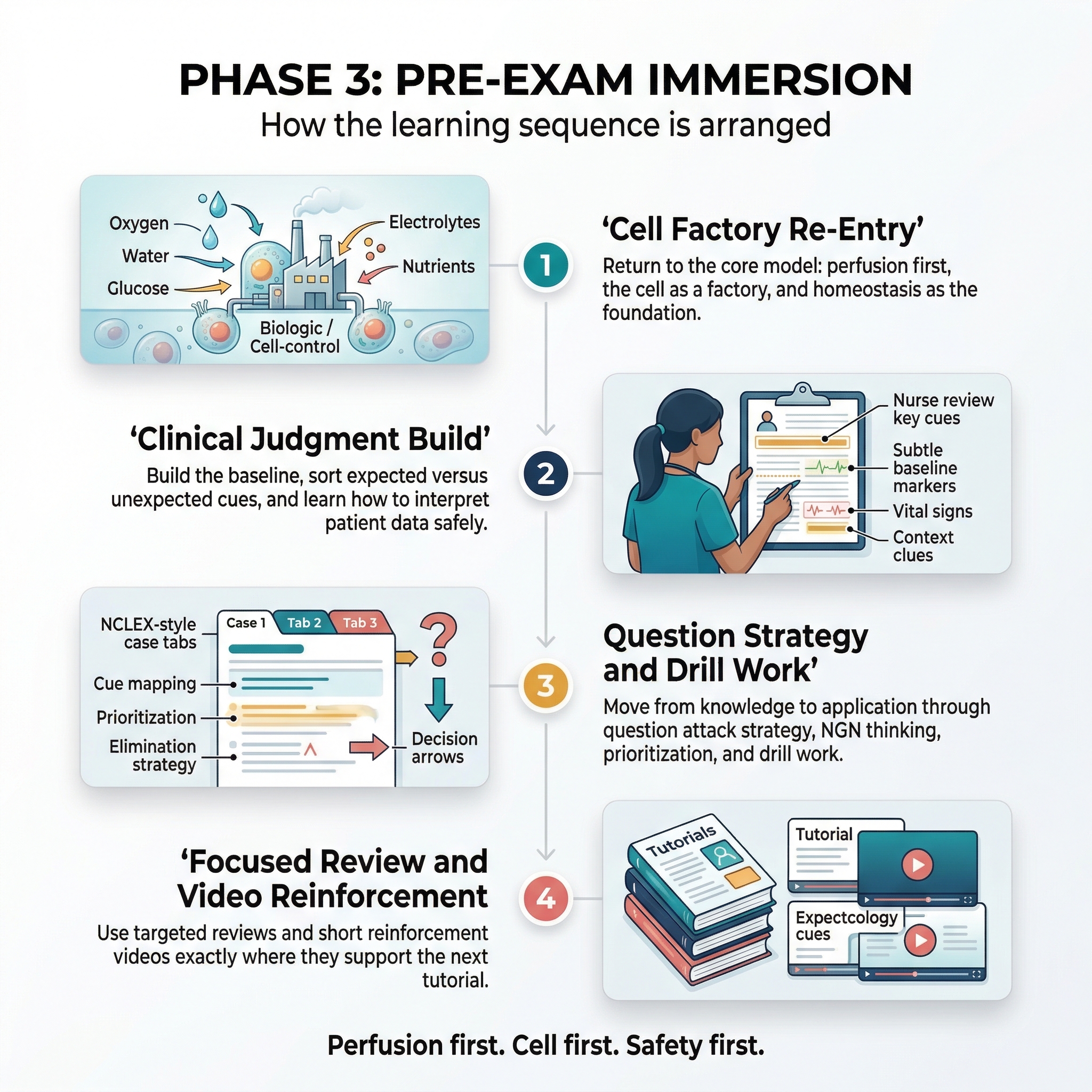 Three phase nursing study roadmap