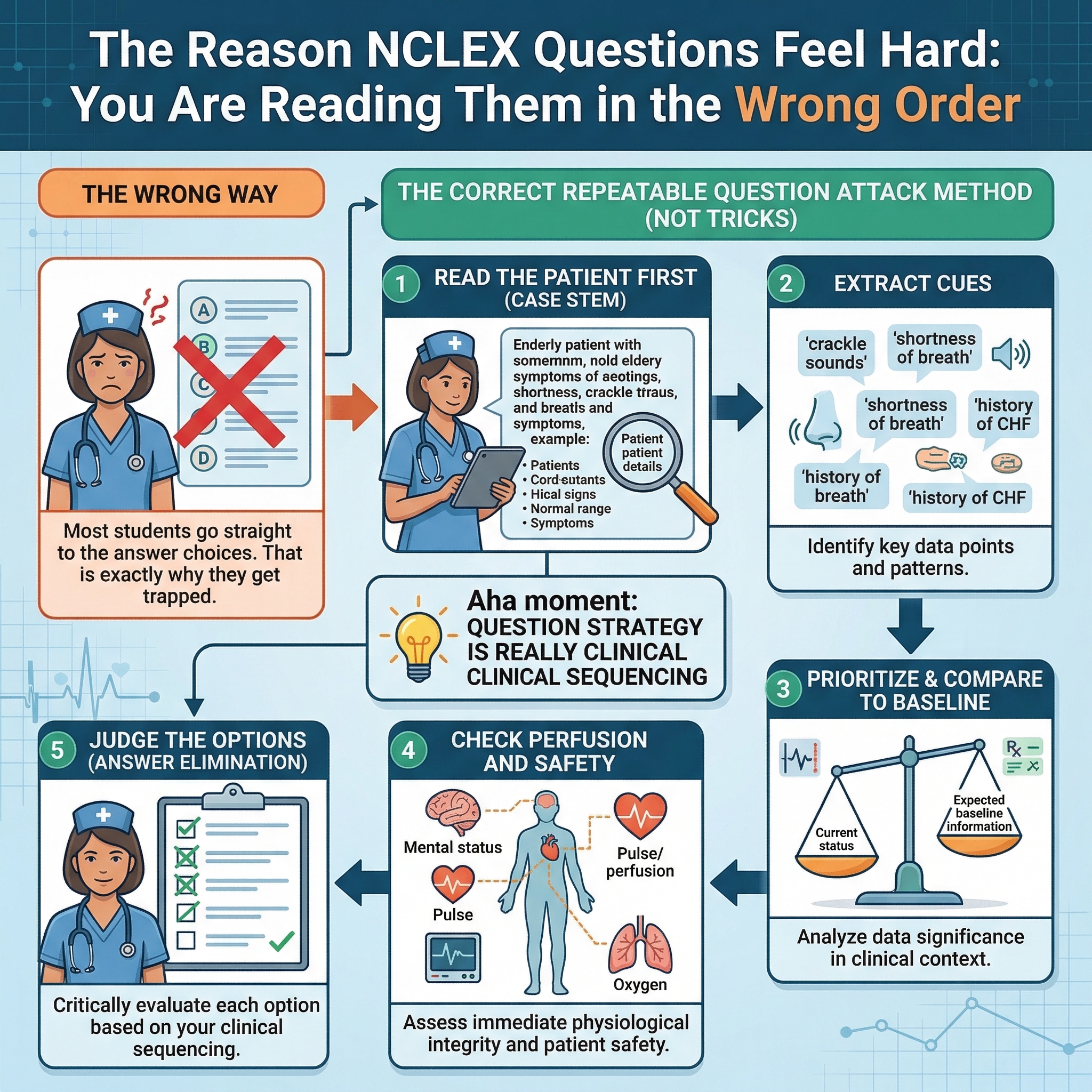 NCLEX question reading strategy visual